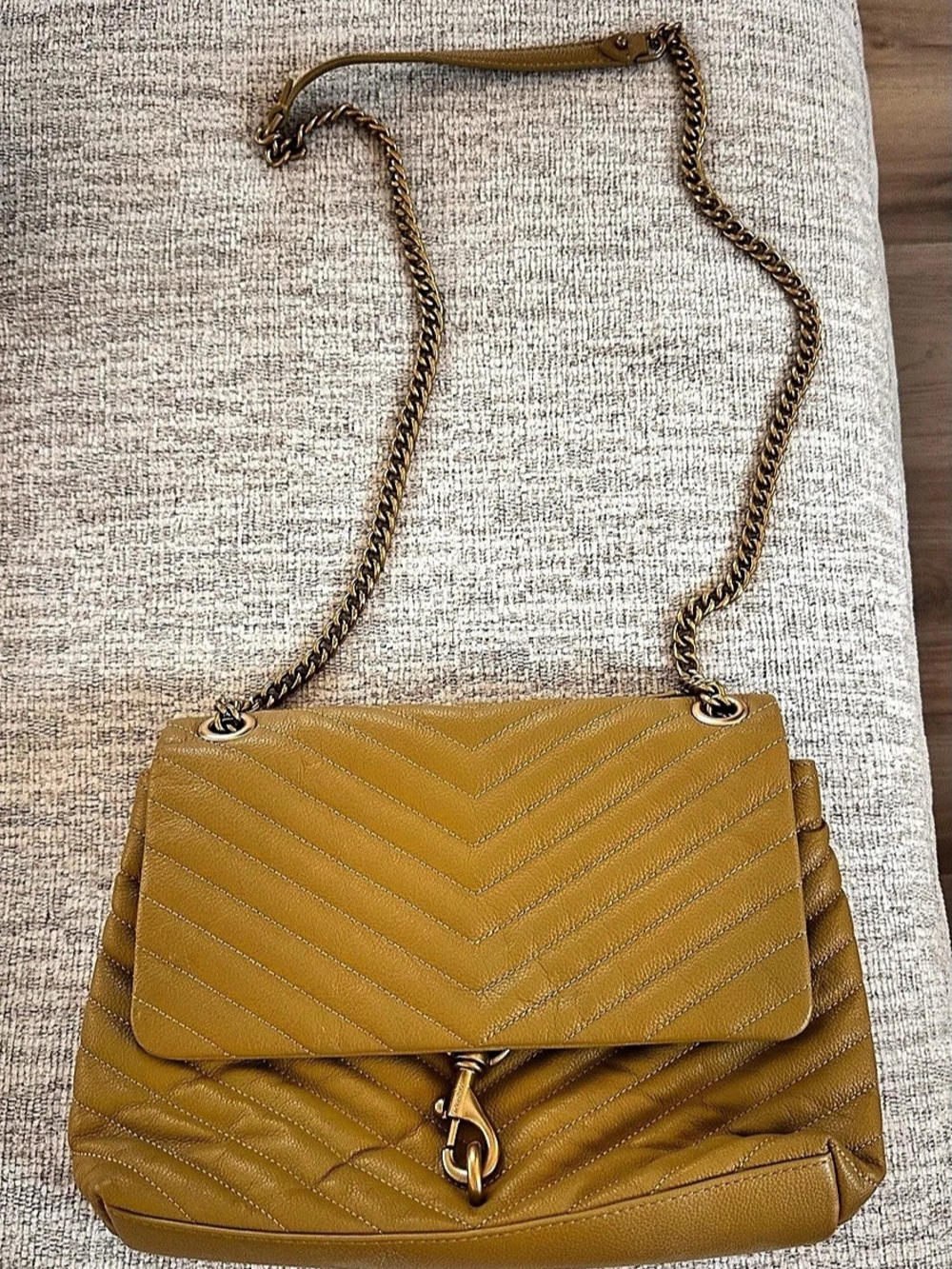Rebecca Minkoff Mustard Yellow Quilted Leather Shoulder/Crossbody Bag